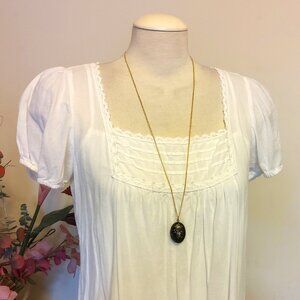 NEW Bauxo Oval Black Pendant Gold Tone Long Necklace for Women Girls